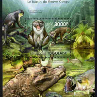 Togo 2011 Ecosystem of Africa - Animals of the River Congo perf s/sheet unmounted mint