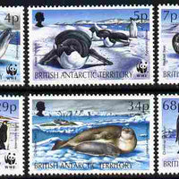 British Antarctic Territory 1992 WWF - Seals & Penguins perf set of 6 unmounted mint SG 208-13
