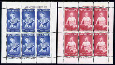 New Zealand 1963 Health - Prince Andrew perf set of 2 m/sheets unmounted mint, SG MS 816a