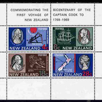 New Zealand 1969 Bicentenary of Captain Cook's Landing m/sheet unmounted mint SG MS 910