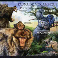 Mozambique 2011 Primates perf m/sheet containing octagonal shaped value unmounted mint