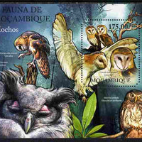 Mozambique 2011 Owls perf m/sheet containing octagonal shaped value unmounted mint