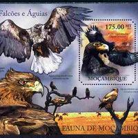 Mozambique 2011 Hawks & Eagles perf m/sheet containing octagonal shaped value unmounted mint