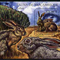 Mozambique 2011 Hares perf m/sheet containing octagonal shaped value unmounted mint