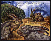 Mozambique 2011 Hares perf m/sheet containing octagonal shaped value unmounted mint