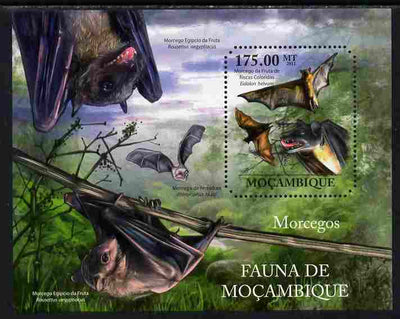 Mozambique 2011 Bats perf m/sheet containing octagonal shaped value unmounted mint