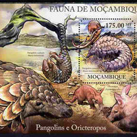 Mozambique 2011 Pangolins & Aardvarks perf m/sheet containing octagonal shaped value unmounted mint