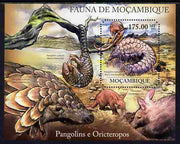 Mozambique 2011 Pangolins & Aardvarks perf m/sheet containing octagonal shaped value unmounted mint