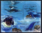 Mozambique 2011 Whales perf m/sheet containing octagonal shaped value unmounted mint
