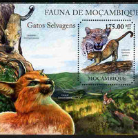 Mozambique 2011 Wild Cats perf m/sheet containing octagonal shaped value unmounted mint