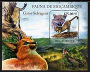 Mozambique 2011 Wild Cats perf m/sheet containing octagonal shaped value unmounted mint