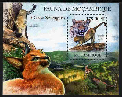 Mozambique 2011 Wild Cats perf m/sheet containing octagonal shaped value unmounted mint
