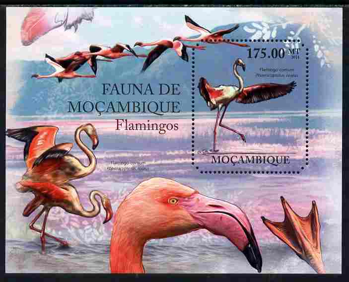 Mozambique 2011 Flamingos perf m/sheet containing octagonal shaped value unmounted mint