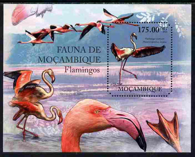 Mozambique 2011 Flamingos perf m/sheet containing octagonal shaped value unmounted mint