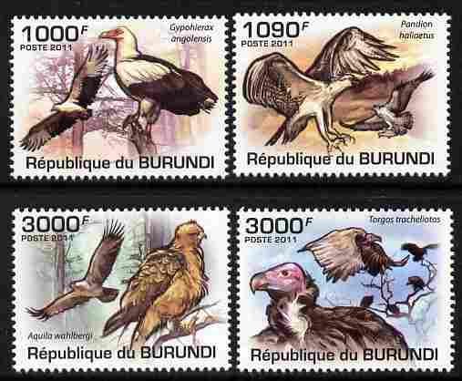 Burundi 2011 Birds of Prey perf set of 4 values unmounted mint
