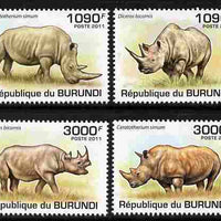 Burundi 2011 Rhinos perf set of 4 values unmounted mint