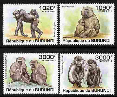 Burundi 2011 Primates perf set of 4 values unmounted mint