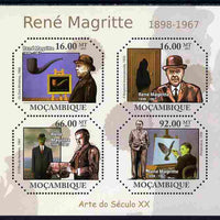 Mozambique 2011 Paintings of Rene Magritte perf sheetlet containing four octagonal shaped values unmounted mint