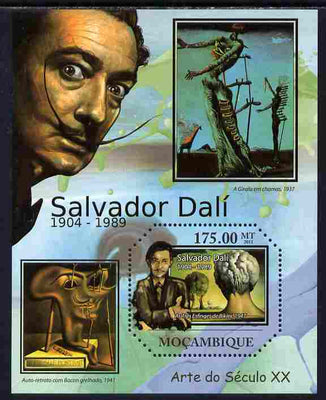 Mozambique 2011 Paintings by Salvador Dali perf s/sheet containing octagonal shaped value unmounted mint