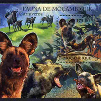 Mozambique 2011 African Wild Dog perf s/sheet containing octagonal shaped value unmounted mint