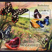 Mozambique 2011 Butterflies perf s/sheet containing octagonal shaped value unmounted mint