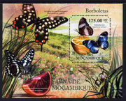Mozambique 2011 Butterflies perf s/sheet containing octagonal shaped value unmounted mint