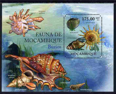 Mozambique 2011 Shells perf s/sheet containing octagonal shaped value unmounted mint