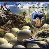 Mozambique 2011 Ostrich perf s/sheet containing octagonal shaped value unmounted mint
