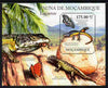 Mozambique 2011 Lizards perf s/sheet containing octagonal shaped value unmounted mint