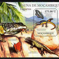 Mozambique 2011 Lizards perf s/sheet containing octagonal shaped value unmounted mint