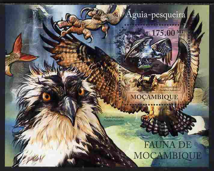 Mozambique 2011 Osprey perf s/sheet containing octagonal shaped value unmounted mint