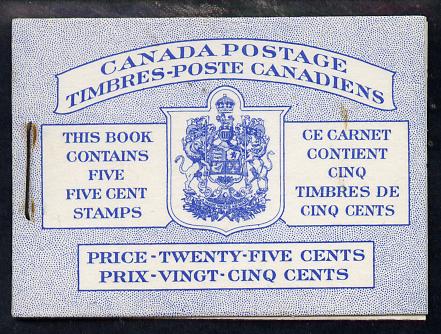 Canada 1954 25c booklet (Beaver) complete SB 52a