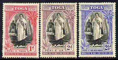 Tonga 1938 20th Anniversary of Accession set of 3 mounted mint SG 71-73