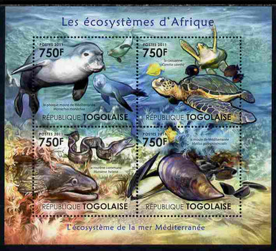 Togo 2011 Ecosystem of Africa - The Mediterranean Sea perf sheetlet containing 4 values unmounted mint