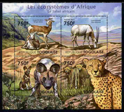 Togo 2011 Ecosystem of Africa - The Sahel Region perf sheetlet containing 4 values unmounted mint