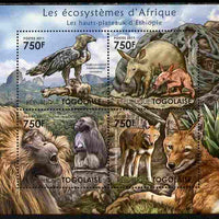 Togo 2011 Ecosystem of Africa - The Highlands of Ethiopia perf sheetlet containing 4 values unmounted mint