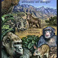 Togo 2011 Endangered Animals of Africa perf s/sheet unmounted mint