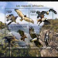 Togo 2011 Raptors of Africa perf sheetlet containing 4 values unmounted mint