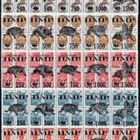 Dnister Moldavian Republic (NMP) - WWF Bats opt set of 25 values, each design opt'd on,block of 4,Russian defs (total 100 stamps) unmounted mint