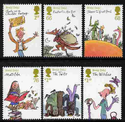 Great Britain 2011 Roald Dahl Anniversary perf set of 6 values unmounted mint