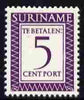 Surinam 1956 Postage Due 5c deep lilac unmounted mint, SG D439 (Blocks available price pro-rata)