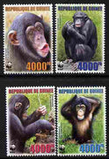 Guinea - Conakry 2007 WWF - Chimpanzee perf set of 4 unmounted mint. Note this item is privately produced and is offered purely on its thematic appeal