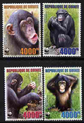 Guinea - Conakry 2007 WWF - Chimpanzee perf set of 4 unmounted mint. Note this item is privately produced and is offered purely on its thematic appeal