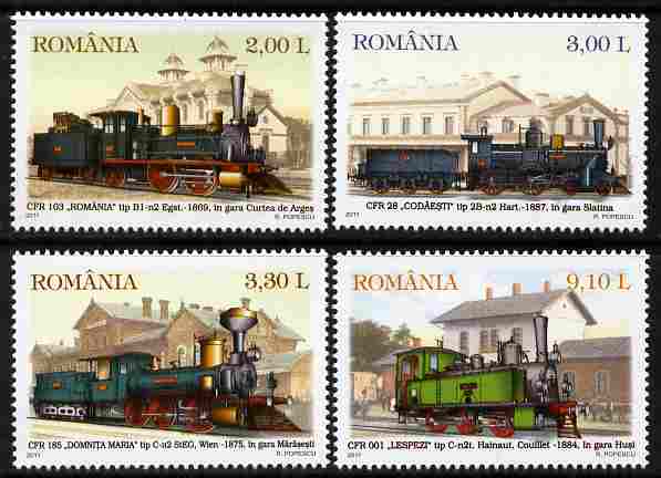 Rumania 2011 Steam Locomotives perf set of 4 unmounted mint
