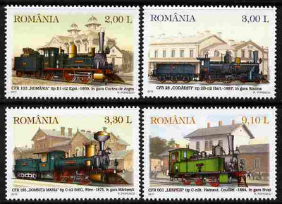 Rumania 2011 Steam Locomotives perf set of 4 unmounted mint