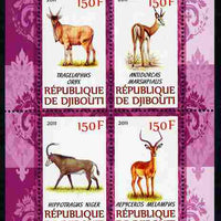 Djibouti 2011 African Fauna - Deer perf sheetlet containing 4 values unmounted mint