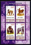 Djibouti 2011 African Fauna - Gorillas perf sheetlet containing 4 values unmounted mint