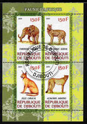 Djibouti 2011 African Fauna - Big Cats perf sheetlet containing 4 values cto used