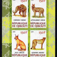 Djibouti 2011 African Fauna - Big Cats imperf sheetlet containing 4 values unmounted mint