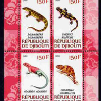 Djibouti 2011 African Fauna - Lizards perf sheetlet containing 4 values unmounted mint